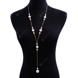 Vintage Pendant Faux Pearl Alloy Necklace