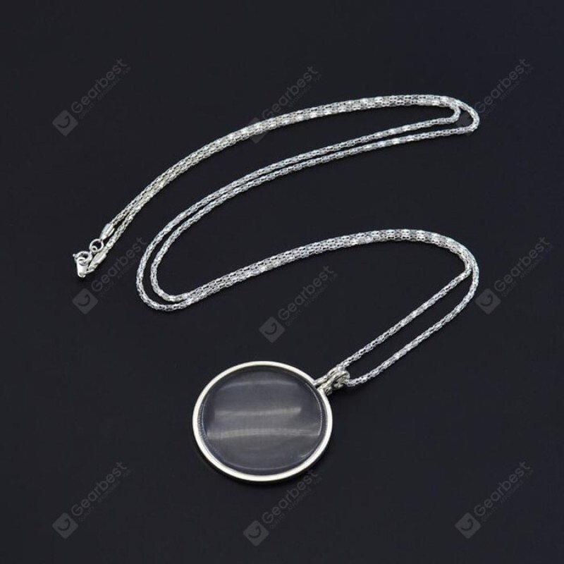 Retro Round Magnifying Glass Necklace Reading Newspaper Hanging Pendant