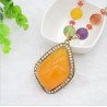 Retro Long Necklace Gemstone Pendant Accessories Sweater Chain