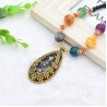 Retro Long Necklace Gemstone Pendant Accessories Sweater Chain