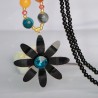 Retro Long Necklace Gemstone Pendant Accessories Sweater Chain