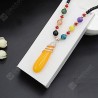 Retro Long Necklace Gemstone Pendant Accessories Sweater Chain