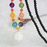 Retro Long Necklace Gemstone Pendant Accessories Sweater Chain