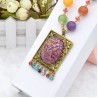 Retro Long Necklace Gemstone Pendant Accessories Sweater Chain