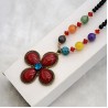 Retro Long Necklace Gemstone Pendant Accessories Sweater Chain