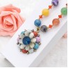 Retro Long Necklace Gemstone Pendant Accessories Sweater Chain