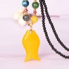 Retro Long Necklace Gemstone Pendant Accessories Sweater Chain