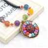 Retro Long Necklace Gemstone Pendant Accessories Sweater Chain