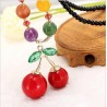 Retro Long Necklace Gemstone Pendant Accessories Sweater Chain