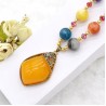 Retro Long Necklace Gemstone Pendant Accessories Sweater Chain