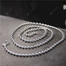 Silver S925 Bead Necklace Beaded Men Women Joker Sweater Chain