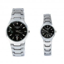 OSHRZO os8015g1 Chic Couple Quartz Watch Rhinestone Date Display