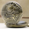 REEBONZ Steampunk Vintage Train Quartz Pocket Watch Necklace Pendant