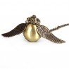 Popular Harry Potter Enchanted Snitch Steampunk Locket Ball with Double Sided Brass Wings Necklace Pocket Quartz Watch