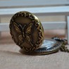 Retro Bronze Butterfly Quartz Pocket Watch