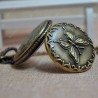 Retro Bronze Butterfly Quartz Pocket Watch