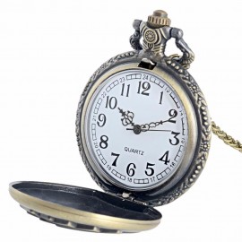 REEBONZ Steampunk Vintage Playing Cards Hollow Quartz Pocket Watch Necklace Pendant23