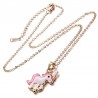 Pink Unicorn Necklace Earrings