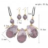 Rhinestone Teardrop Beads Necklace and Earrings