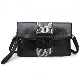 Stitching Snake Pattern Folding Clutch Money Bag Case