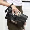 Stitching Snake Pattern Folding Clutch Money Bag Case