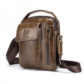 BULLCAPTAIN Men Genuine Leather Shoulder Bag