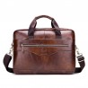 BULLCAPTAIN Men's Messenger Bag Leather Multifunction Portable Briefcase