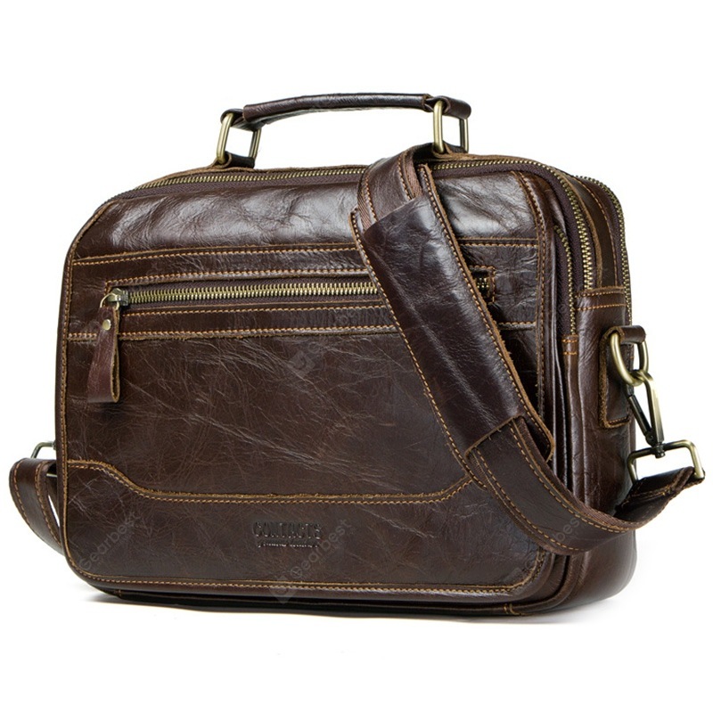 MB106 Leather Retro Men Shoulder Messenger Bag