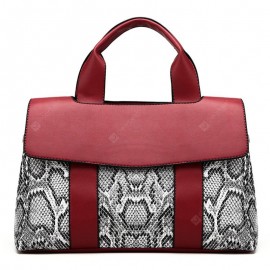 Snake Print Faux Leather Handbag