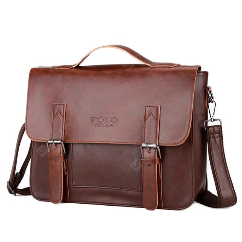 VICUNAPOLO Retro Buckle Business Men Crossbody Bag