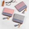 The Ms Short Paragraph Wallet Stitching Hit Wallets Tassel Zipper Many Card Bit Small Change Package