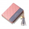 The Ms Short Paragraph Wallet Stitching Hit Wallets Tassel Zipper Many Card Bit Small Change Package