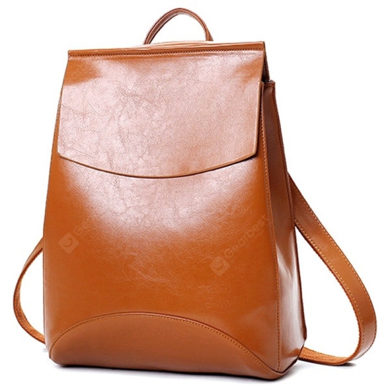 Portable PU Leather Backpack