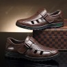 Muhuisen Men Leather Sandals Casual Beach Shoes