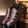 Muhuisen Men Leather Sandals Casual Beach Shoes