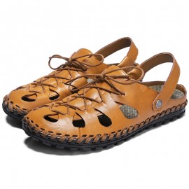 Men's Lace-up Fashion Half-drag Head Sandals Slippers