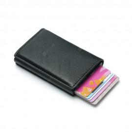 Aluminum Alloy Automatic Elastic Card Package PU Wallet