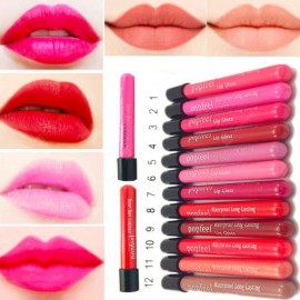 12pcs Elegant  Moisturizing Waterproof Long Lasting Liquid Lipstick Lipgloss