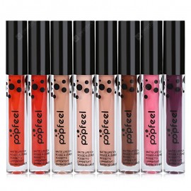 POPFEEL Non-stick Velvet Matte Mixed Color Lip Gloss 8pcs