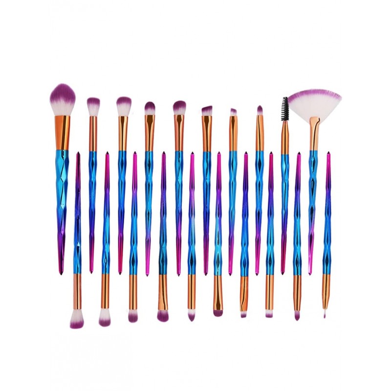 Professional 20Pcs Zircon Pattern Fiber Hair Makeup Brush Set