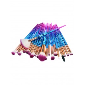 Professional 20Pcs Zircon Pattern Fiber Hair Makeup Brush Set