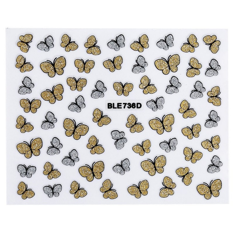 10pcs Fashion 3D DIY Butterfly Nail Art Shinning Stickers