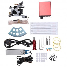 Tattoo Kit Liner Machine Gun Power Supply Needles Grips