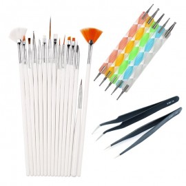 Manicure Point Drill Tools Brushes Tweezers Pen Set