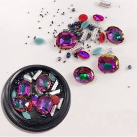 1 Box Decorative Multicolor Red Big Jewel Pearl Accessories Mixed Style  Nail Art Decoration 80PCS