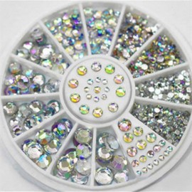 4 Size 300pcs Nail Art Tips Crystal Glitter Rhinestone Decoration