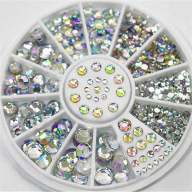 4 Size 300pcs Nail Art Tips Crystal Glitter Rhinestone Decoration