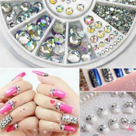 4 Size 300pcs Nail Art Tips Crystal Glitter Rhinestone Decoration