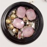 1 Box Decorative Big Tetragonum Pink Jewel Pearl Accessories Mixed Style  Nail Art Decoration 80PCS