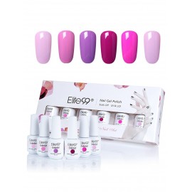 6 Colors UV LED Soak Off Elite99 Gel Polish Nail Art Set